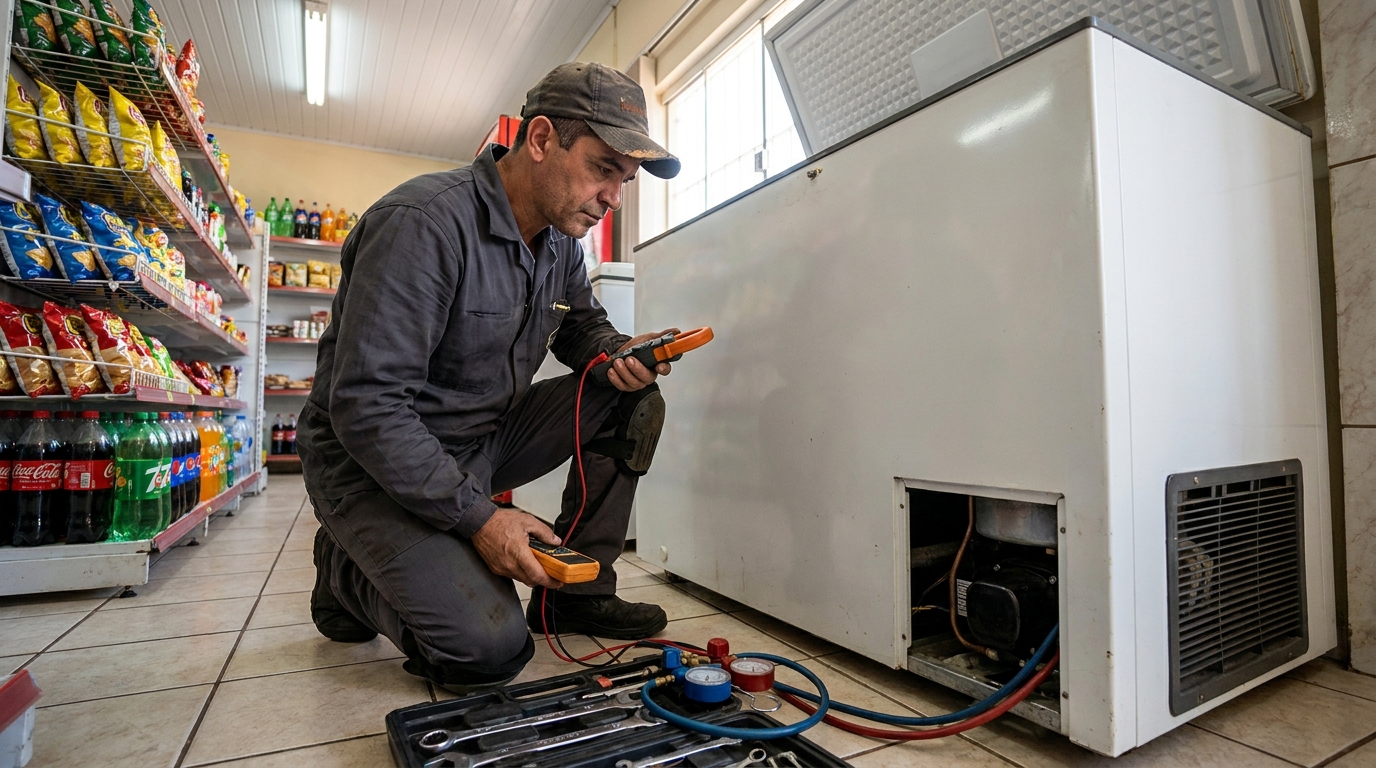 Reparo na placa eletrônica do freezer em Passo Fundo‑RS